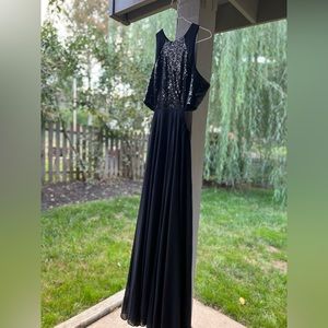 Lulu’s Nothin' But Love Black Sequin Maxi Dress in Black